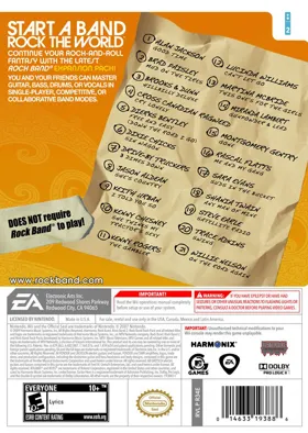 Rock Band - Country Track Pack box cover back